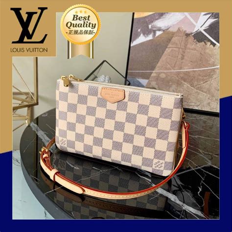 lv zypped|Double Zip Pochette Damier Azur .